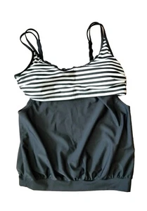 Traje de baño Tankini Top para mujer talla XL blanco y negro - Imagen 1 de 4