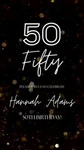 DIGITAL video birthday e Invite 21st 30th 40th 50th - Black Minimalist - Picture 1 of 3