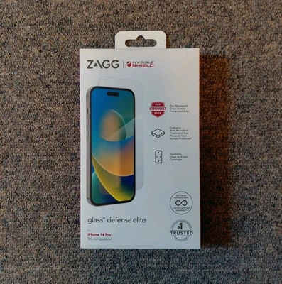 ZAGG glass+ defense elite Sreen Protector Apple iPhone 14 Pro - Image 1 of 3