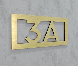 Custom Apartment Number Door Sign Plaque – Cutout Acrylic Room Number Plate - Picture 1 of 6