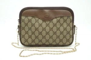 Auténtico mini bolso de hombro Gucci GG Plus de cuero PVC marrón - Imagen 1 de 10