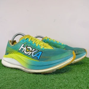 Hoka One One Turnschuhe Größe 8 Damen blau gelb Rocket X 2 Fitnessstudio Laufschuhe - Bild 1 von 14