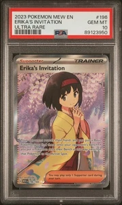 Pokemon Mew En-151 2023 Invito di Erika #196 PSA 10 - Foto 1 di 2