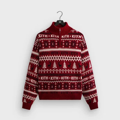Kith Chenille Fair Isle Cuarto Cremallera Kithmas 2025 Allure KHM034784-620 Talla XL Foto 1 de 4