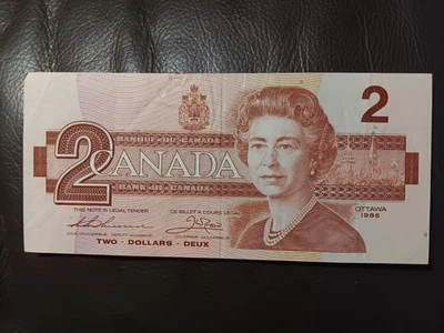 1986 Canada Ottawa 2 Two Dollar Canadian Banknote Paper Money Currency Circ EGH - Image 1 of 2