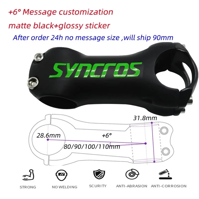 Vástago de carbono Syncros MTB/Vástago de bicicleta de carretera ±6 ° 80/90/100/110 mm Manillar de bicicleta Foto 1 de 4