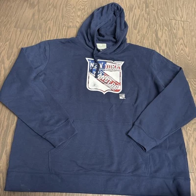 New York Rangers Fanatics Mens 3XL Blue Pullover Drawstring Hoodie NHL USA Flag - Image 1 of 4