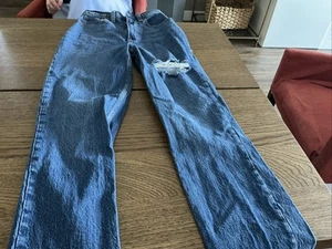Pantalones de mezclilla rectos de tiro ultra alto Abercrombie and Fitch Curve Love The 90s talla 23 - Imagen 1 de 16