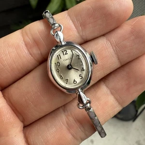 Orologio Vintage Timex Cocktail Acciaio Inox Donna Carica Manuale PER RICAMBI - Foto 1 di 6
