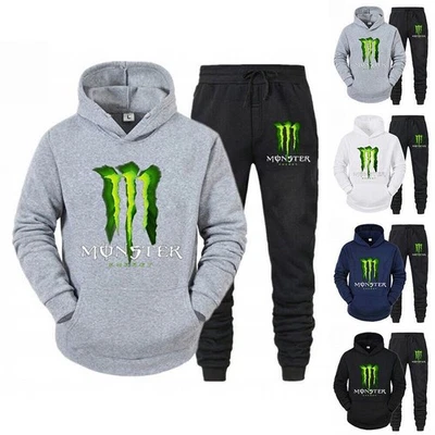 Men */Monster/Claw Tracksuit Set Sportswear Activewear Hoodie Top Pants Set UK
