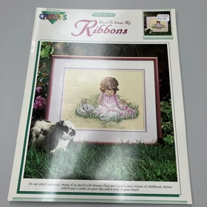 Color Charts Cross Stitch Pattern Leaflet Donna Brooks WANT TO WEAR MY RIBBONS - Picture 1 of 4
