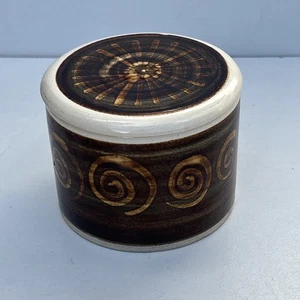 Bernard Moss Mevagisse Pentewan Studiokeramik Deckeldose braun 70er Jahre - Bild 1 von 12