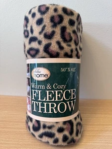 Animal Print Leopard 50”x 60” Fleece Throw By Fabulous Home! Soft Warm And Cozy! - Picture 1 of 3