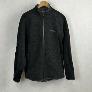 Columbia Titanium Omni-Heat Mens Jacket Sz Large Gray Black Knit  Wool Full Zip - Picture 1 of 11