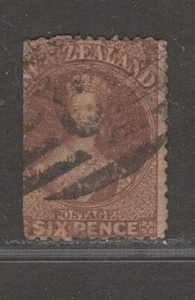 1864 NZ 6d Chalon Red-Brown P 12 1/2 Sg 122 CV £28 - Foto 1 di 2