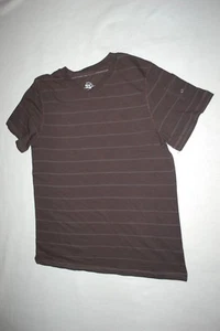 Mens S/S Tee Shirt DARK GRAY V-NECK Sleeve Pocket LITTLE ARROWS Stripes M 38-40 - Picture 1 of 2