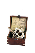 Brass Nautical Marine Sextant Kelvin & Hughes London 1917 With Wooden Box