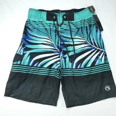 Boardshorts Ocean Current OC para niños L (aprox. 14/16) Hoja Verde Negra Foto 1 de 4