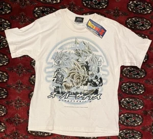 Dragon Ball Z Kids T Shirt White Blue Boys Tee 2001 Y2K Vintage Goku Anime - Picture 1 of 10