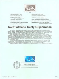 #9939 33c NATO 50. Jahre Briefmarke #3354 Andenkenseite - Bild 1 von 1