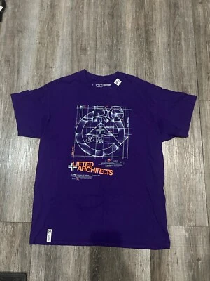 Camisa LRG Hombre Grande Púrpura Logo León Levantado Grupo de Investigación Manga Corta Camiseta Foto 1 de 3