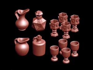 12x 28mm/ 1:56th scale Resin Cups/Goblets Basing Bits - Foto 1 di 3