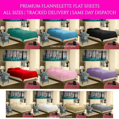 Flannelette Duvet Cover, Fitted, Flat Bed Sheet,Pillowcase 100% Brushed Cotton