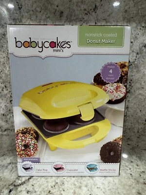 Nuevo Babycakes Minis Antiadherente Recubierto Mini Donut Maker Amarillo - Nuevo En Caja Foto 1 de 4
