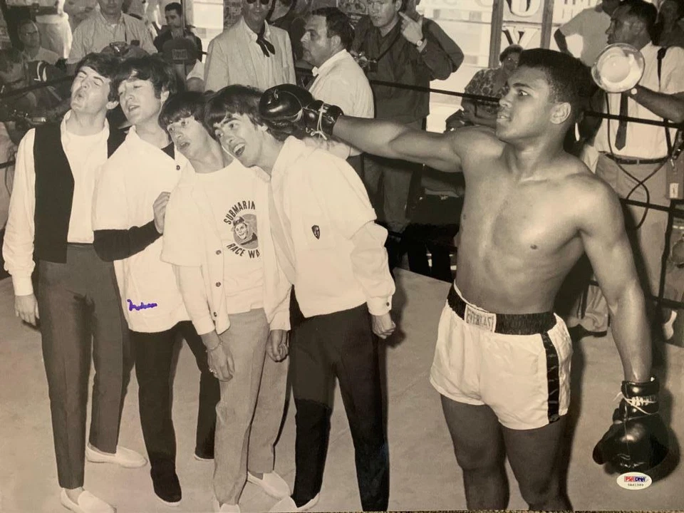 Muhammad Ali Signed Autographed 16x20 Photo Beatles PSA ITP 5A41589 Metallic - Image 1 of 3