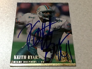 1994 Fleer Ultra Keith Byars Autographed Football Card Eagles Dolphins Ohio St. - Picture 1 of 2