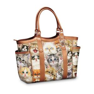The Bradford Exchange Cats With Purr-Sonality Tote Bag by Kayomi Harai 18-Inches