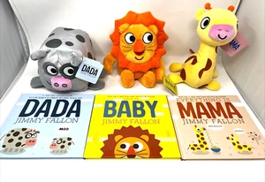 Kohl's Cares Jimmy Fallon Mama Dada Babybücher & Plüschgiraffe Löwe Kuh - Bild 1 von 3