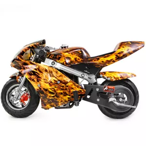 XtremepowerUS Kids Mini Ride On Motorcycle Gas Pocket Bike 4 Stroke 40CC Yellow - Picture 1 of 5