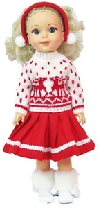 Reindeer Sweater, Skirt & Earmuffs fits 14" Wellie Wishers Doll Clothes - Picture 1 of 3