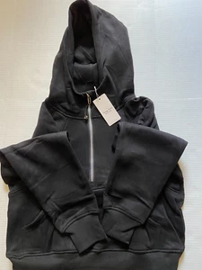 EFAN DAMEN HOODIE CROPPED PULLOVER MEDIUM SCHWARZ TASCHE VORNE NEU MIT ETIKETT - Bild 1 von 7