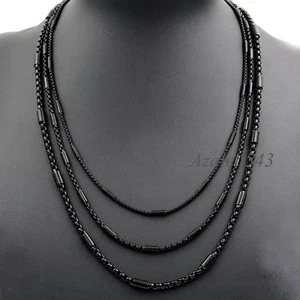 "Collar de cadena de acero inoxidable 2/3/4MM 18"" ~ 36"" PARA HOMBRE NIÑOS - Imagen 1 de 6