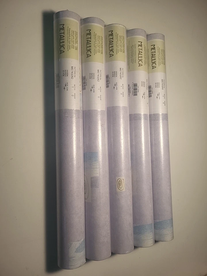 5 Purple Pattern Wallpaper Brand Metallica Made In England 56 Sq Ft. A Roll NOS  - Image 1 of 4