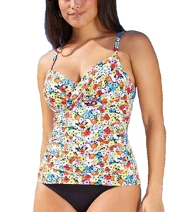Anne Cole Women's Multicolor Twist Front Underwire Swim Tankini Top Size 34C/36B - Picture 1 of 6