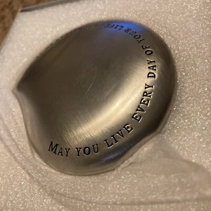 Borders Sacchi Silver RaindropPaperweight  Quote By Jonathon Swift. May You Live - Picture 1 of 5