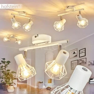 Lámpara de techo de 2 llamas blanca sala de estar dormitorio habitación iluminación pasillo foco  - Imagen 1 de 3