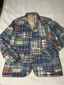Neu mit Etikett UVP 229 $ Polo Ralph Lauren Madras Patchwork Baumwolle Blazer Jacke Größe XXL - Bild 1 von 9