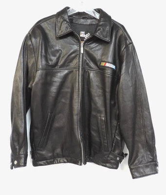 Chaqueta de cuero negra NASCAR 2000 talla adulto XL (46 pecho) Foto 1 de 3