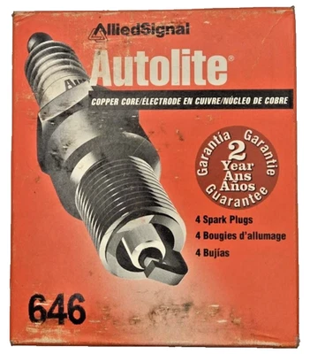 Autolite spark plugs No. 646 standard tip NOS 4 pack copper core - Image 1 of 2