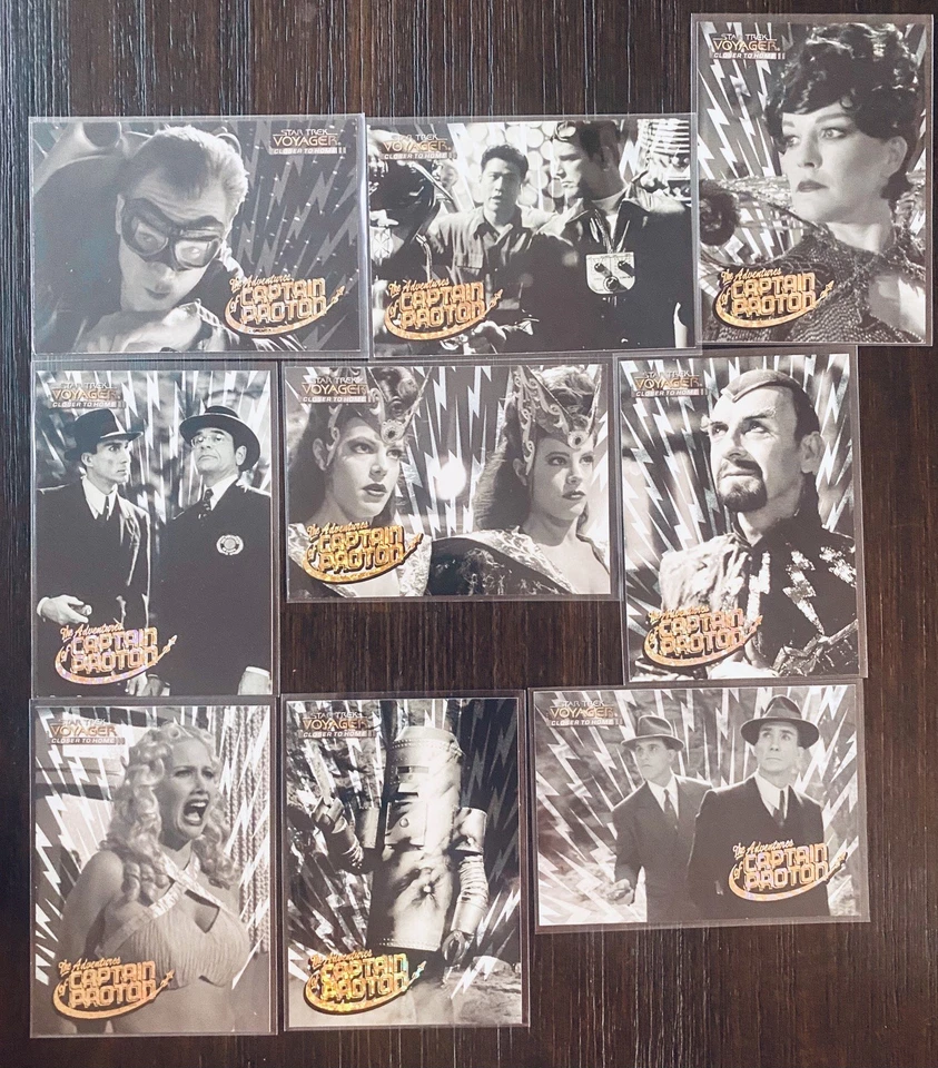 1999 STAR TREK VOYAGER: NEAR TO HOME 9-CARD ADVENTURES OF CAPTAIN PROTON SET - Imagem 1 de 1