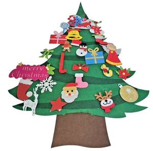 26pcs DIY Felt Christmas Tree Detachable Ornaments Banner Xmas Gift for Kids - Picture 1 of 6