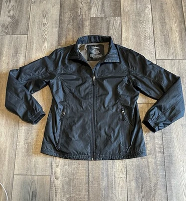 L. L. Bean Black Windbreaker Jacket Womens Size XS Petite - Image 1 of 4