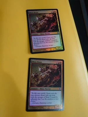 Rhox Brute x2 Alara Reborn. Magic the Gathering FOIL 2 Card. Rhino Warrior - Image 1 of 4