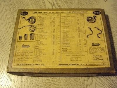 AUTO VINTAGE Au-ve-co No. KIT DE FIJACIÓN DE RESORTE DE CERRADURA DE PUERTA 1892 1928-1939 Foto 1 de 4