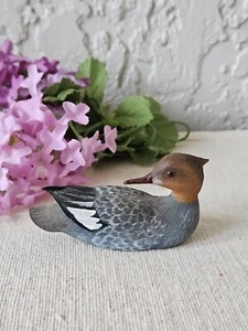 R C Ireland Red Breast Merganser Hen 3.5" Mini Duck Decoy Figurine Waterfowl - Picture 1 of 6
