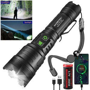 Torcia LED Super Luminosa 90000LM Ricaricabile Tattica LED Luce Lavoro Torcia - Foto 1 di 13